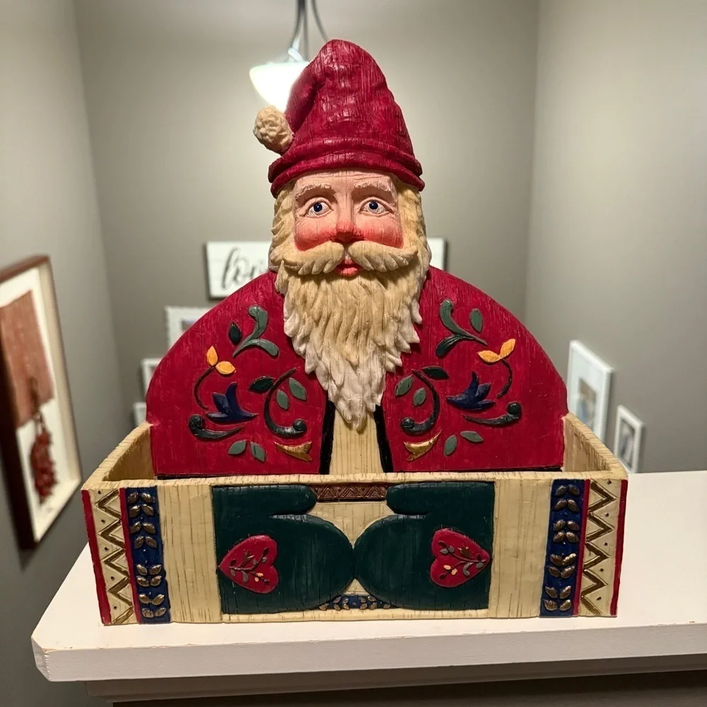 Christmas Santa Card Holder Holiday Renovators Supply Resin Textured Home Decor